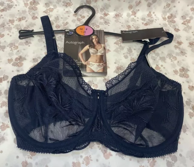 MARKS AND SPENCER 32F Lace Sarah Full Cup Bra £8.00 - PicClick UK