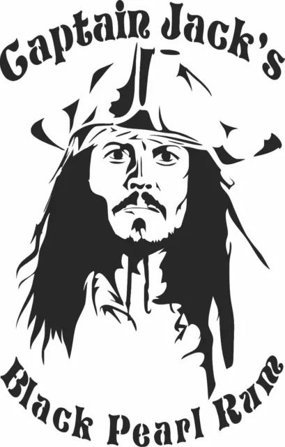 Jack Sparrow Rum A4   Home Bar  Stencils Rum Stencils  High Detailed Stencils A4