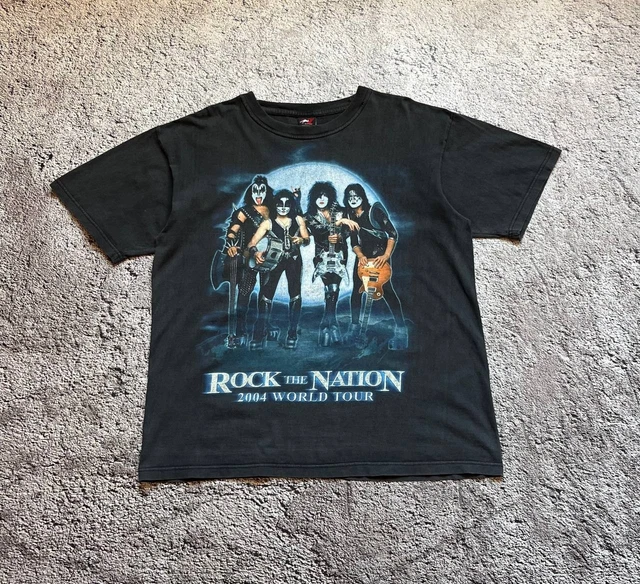 VINTAGE KISS 2004 Rock The Nation World Tour Shirt Band Tee Double
