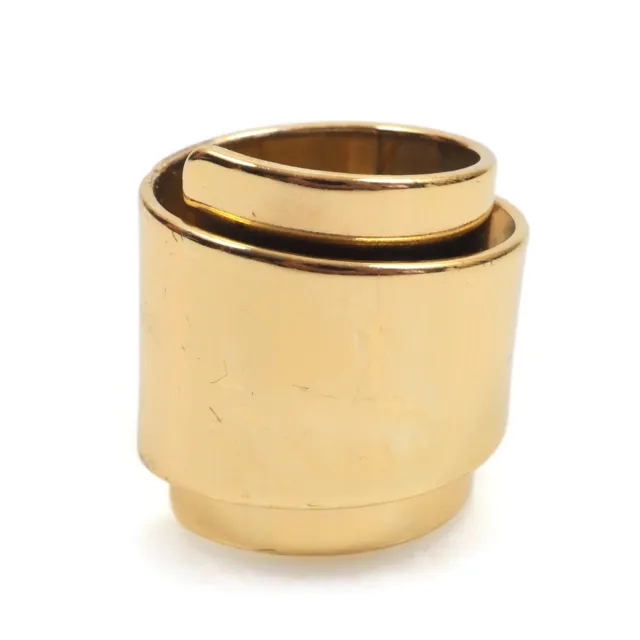 Unique Rolled Gold Tone Stationary .91 Inch Wide Rolled Fashion Ring Size 6