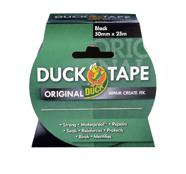 Duck Tape Original Black 50mm X 25M High Strength Waterproof Gaffer & Duct Tape