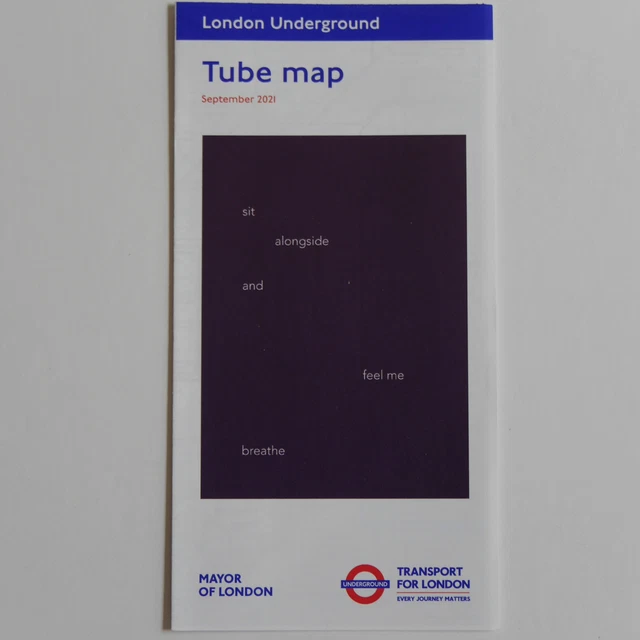 LONDON UNDERGROUND TFL pocket tube map September 2021 Helen Cammock sit