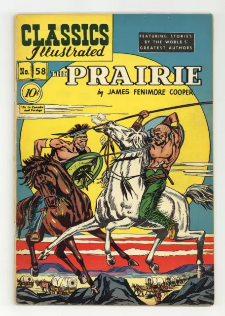 Classics Illustrated 058 The Prairie #1 GD/VG 3.0 1949 Low Grade