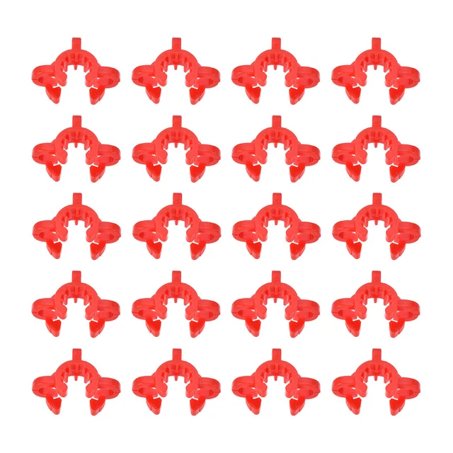 Lab Joint Clip Plastic Clamp for 10/18 or 10/30 Glass Taper Joints Red 20Pcs
