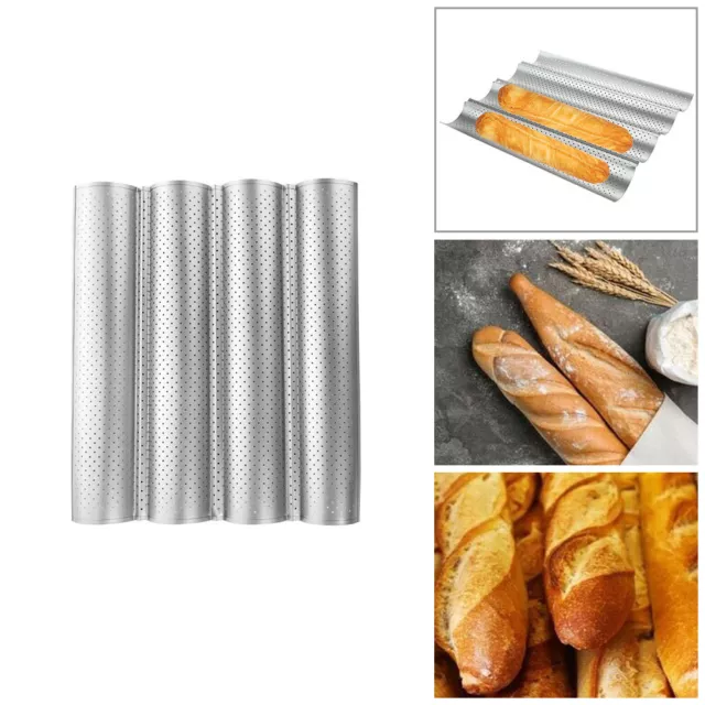 Carbon Steel 4 Wave French Bread Baking Tray Non-stick Baguette Bake Mold Pan