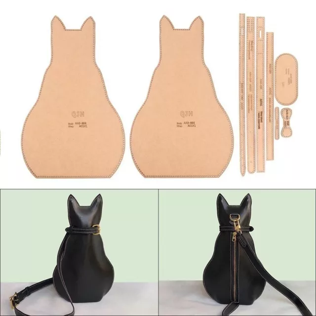 Leather Craft Fashion Ladies Cat Chest Bag Sewing Pattern Kraft Paper Template