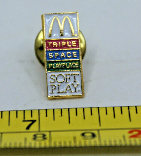MCDONALDS TRIPLE SPACE Playspace Soft Play Crew Employee Logo Pinback ...