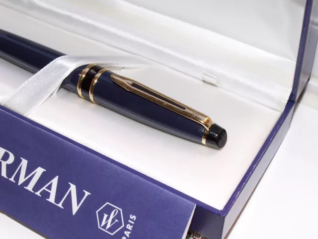 Waterman Expert Fountain Pen. Glosy Blue Enamel Lacque/Gt. Cased. France.