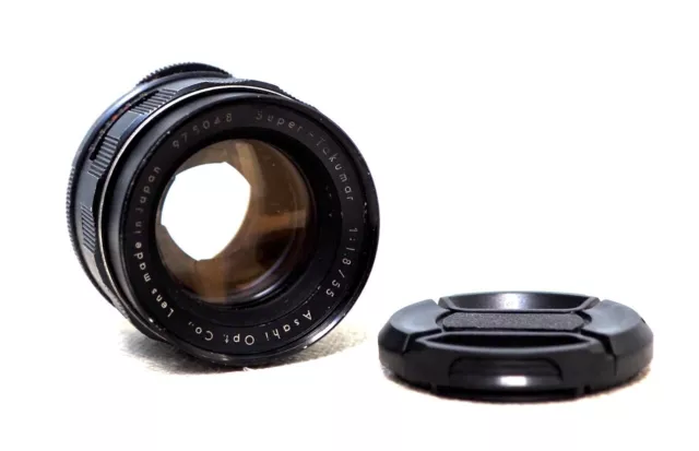 Asahi Pentax Super Takumar 55mm 1.8 Prime Lens for M42 fit with caps