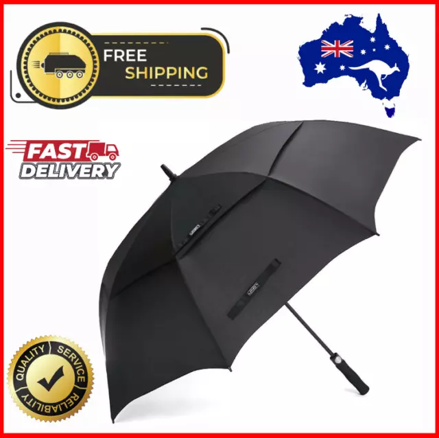 68-Inch Automatic Golf Umbrella Oversize Double Canopy Waterproof Windproof