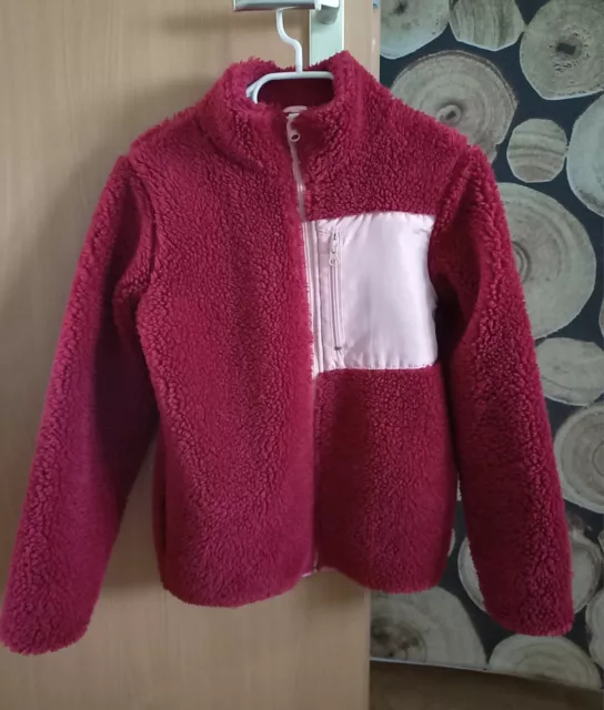 Übergangs Jacke Warm Bordeaux Rot Gr.146/152