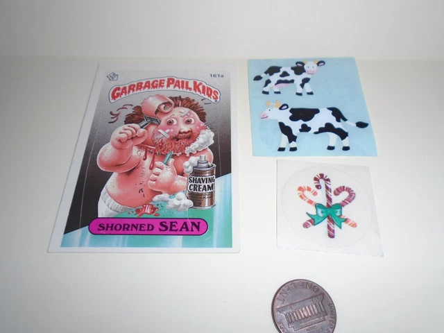 Vinatge 1980s Christmas Candy Cane Garbage Pail Kids Sandylion   Stickers