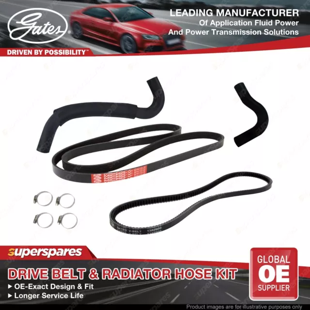 Gates Drive Belt & Radiator Hose Kit for Mitsubishi Triton ML MN 4D56 HP 131KW