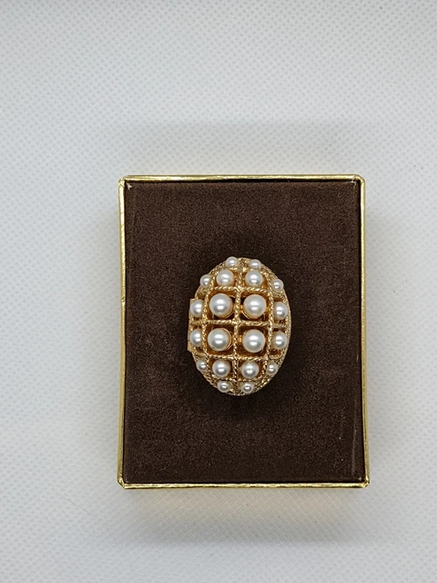 Vintage Avon RING OF PEARLS Perfume SOLID Glace' PREOWNED Original Box