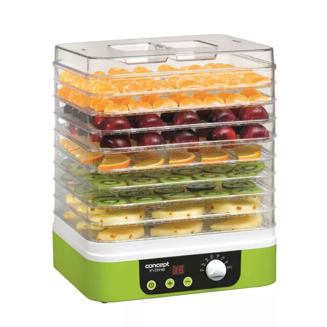 Deshidratador de Alimentos Eléctrico 245 W 9 Bandejas Fruta Verdura Setas Verde
