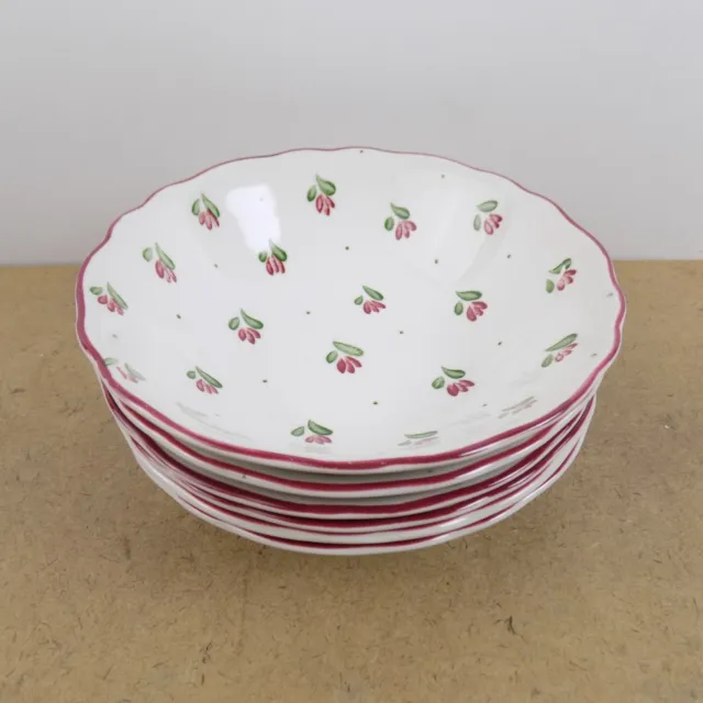 6 Johnson Brothers Bonjour 6.5" Cereal Bowls Ironstone England Vintage