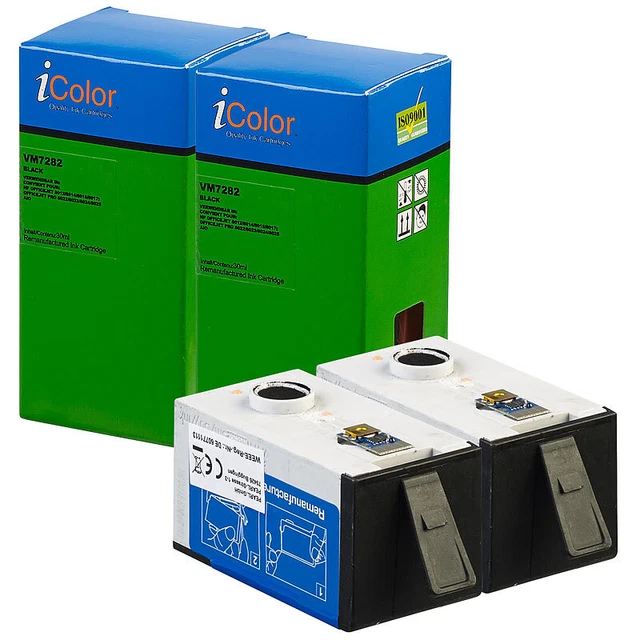 iColor 2er-Set Tintenpatronen für HP (ersetzt HP 912XL), black