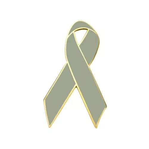 gray Awareness Ribbon lapel pin / hat pins * Brain Cancer