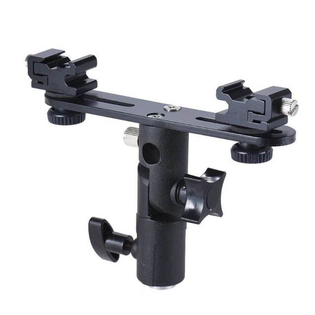 Camera Hot Shoe Mount Adapter Video Double Hot Shoe Bracket Light LED Monitors