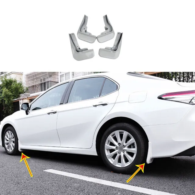 White Painted Mud Flaps Fender Splash Guards Fits For Toyota Camry 2018-2022 4X