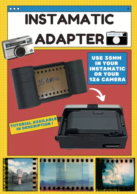 126 instamatic adapter (use 35mm into 126 camera) (examples and tuto available)