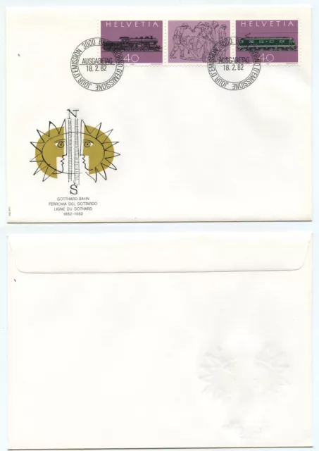 32167 - Schweiz - FDC - Zusammendruck - Gotthard-Bahn - Bern 18.2.1982