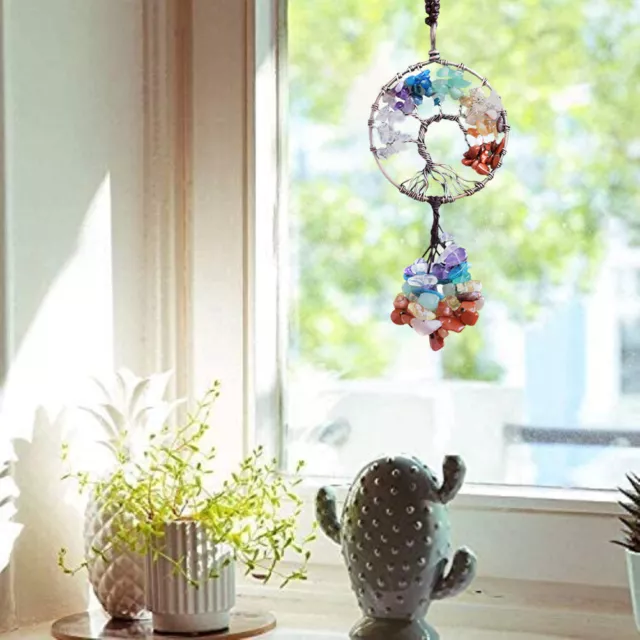 .* Crystal Hanging Ornament Round Shape Crystal Car Rearview Mirror Hanging