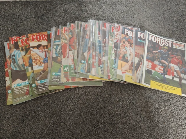NOTTINGHAM FOREST FOOTBALL Club Programmes Full Season Home Games 1989/