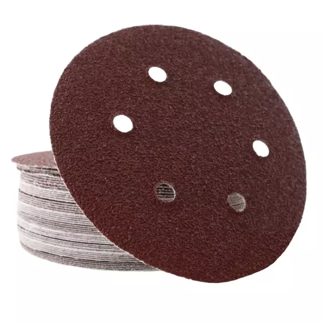 50pk 150mm Mixed Grit Hook and Loop Sanding Discs for DA Orbital Sanders 40-240