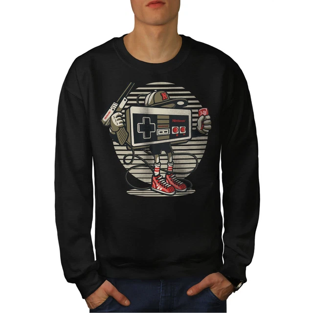 Wellcoda Gamer Retro Game Mens Sweatshirt, Youth Life Casual Pullover Jumper