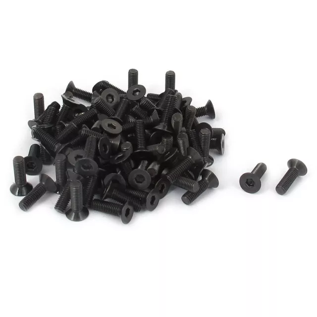 M3 X 10mm Tête Fraisée Hexagonale Prise Métriques Tournevis Noire Vis 100pcs