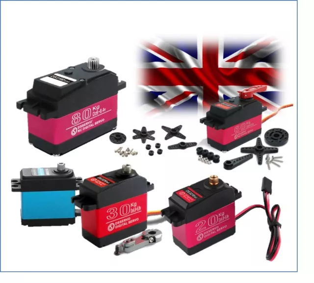 High Torque Metal Gear Servos Digital Rc Cars Boats Robots 6Kg To 80Kg