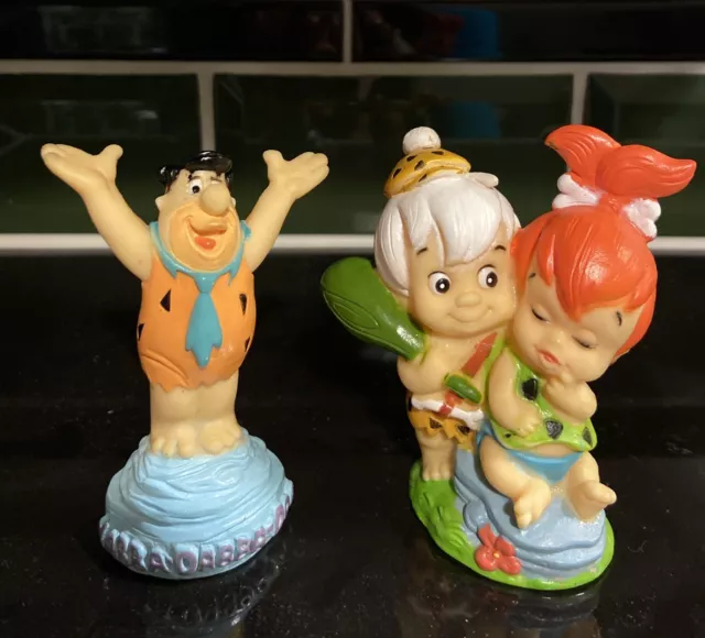 Fred Flintstone Feuerstein and Pebbles Bam Bam Figure 1993