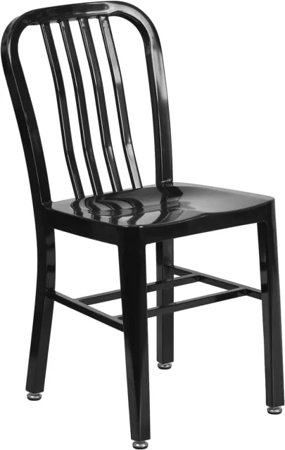 Flash Furniture Commercial Grade Black Metal Indoor-Outdoor Set of 1,