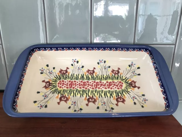 New Polish Pottery Easter Ducks Tray (or Shallow Casserole)- 50% to Charity