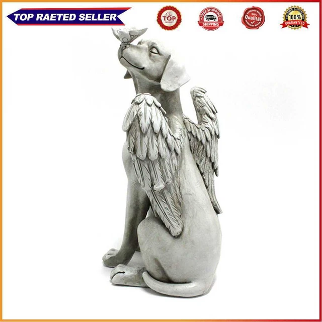 Garden Angel Dog Fairy Resin Outdoor Statues Kid Gift Courtyard Home Decoration