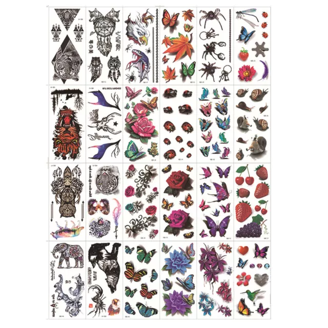 Tattoo Sticker Adult Chest Body Art Roses Flower Butterflies Temporary~