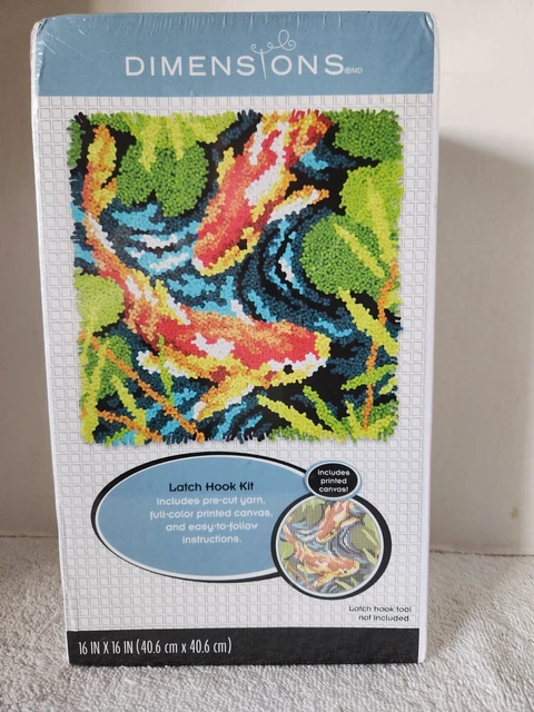 "Kit artesanal de gancho con pestillo de pez Dimensions colorido 16"" por 16"""