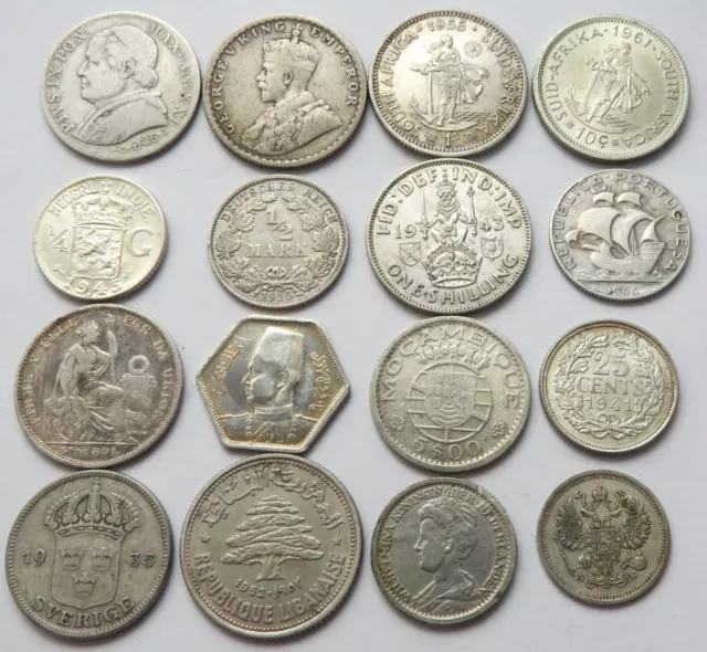 16x SILVER COINS , 67.3 g