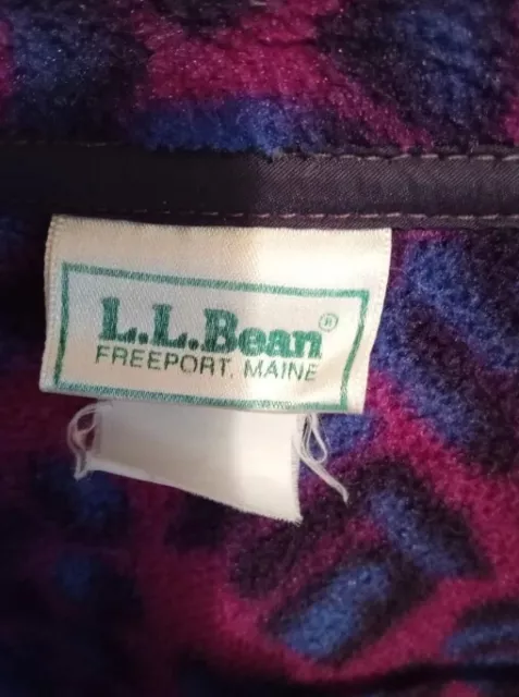 Vintage LL Bean Purple/Pink Fleece Zip Jacket Size Medium Abstract Aztez Design 3