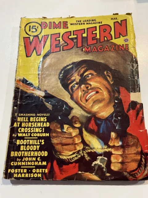DIME WESTERN MAGAZINE 1948  - original vintage pulp magazine