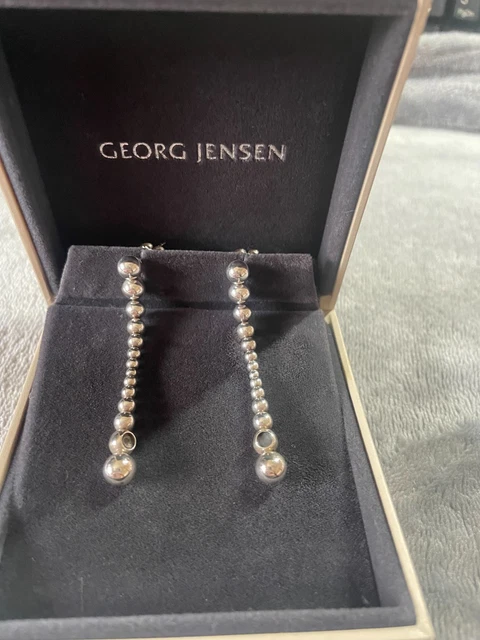 GEORG JENSEN VERY RARE Earrings Cave by Jacqueline Rabun Sterling