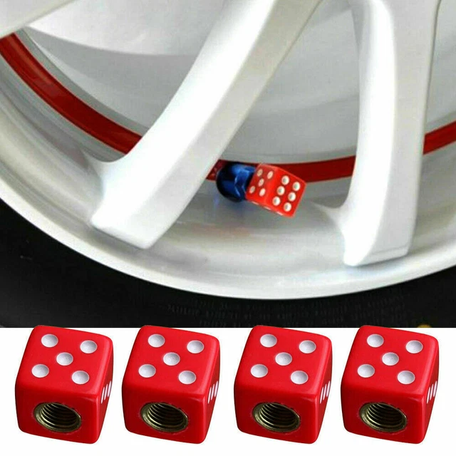 4x dadi valvola aria valvola a dadi copertura gambo pneumatico pneumatico pneumatico tappo valvola accessori rosso
