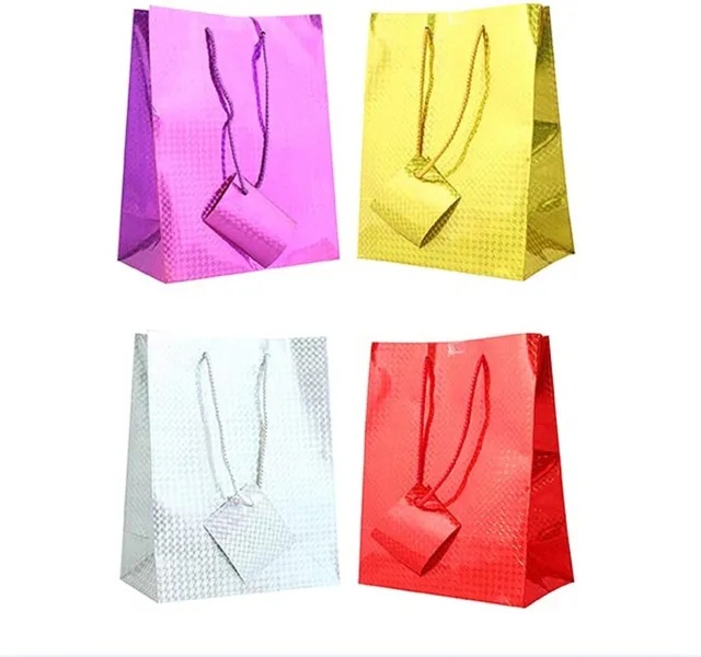 Tallon Medium / Large Holographic Gift Bags - Pack of 12 assorted Colours