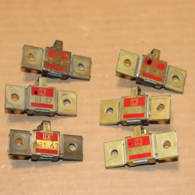 One Lot of 3  Square D  B1.67   Thermal Overload Relay Heater Element Sq D Red