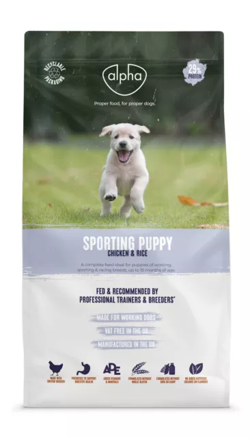 Damaged Alpha Sporting Puppy Dry Dog Food - 15kg