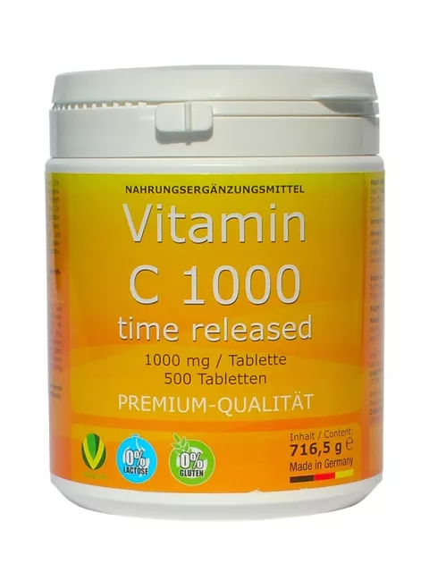 VITAMIN C 1000mg Bioflavonoid 500Tab.  TIME RELEASED Made in Germany