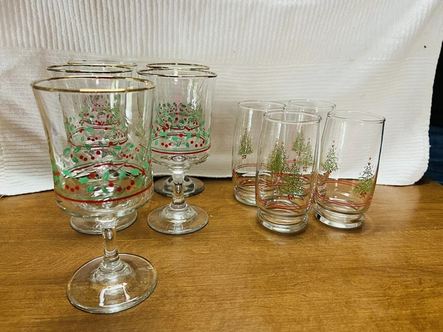 arbys christmas glasses holly Tumblers And Goblets