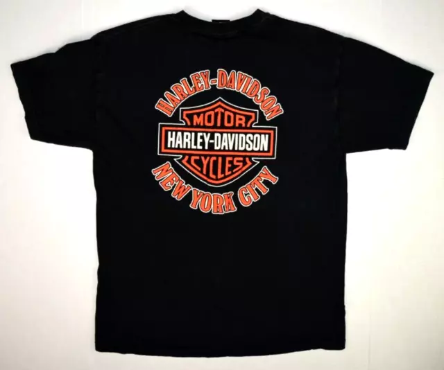 T-Shirt VTG 80s Harley Davidson New York City Dragon Logo Shirt Sz M/L Stratman