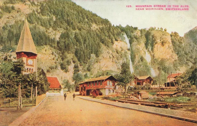 Postcard Mountain Stream in the Alps, Near Meiringen Switzerland